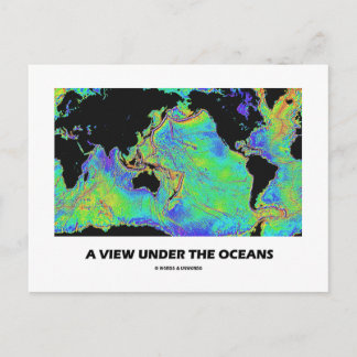 Ein Blick unter den Ozeanen (Weltkarte für Geograf Postkarte