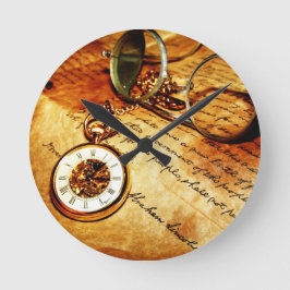 Ein Blick zurück Runde Wanduhr