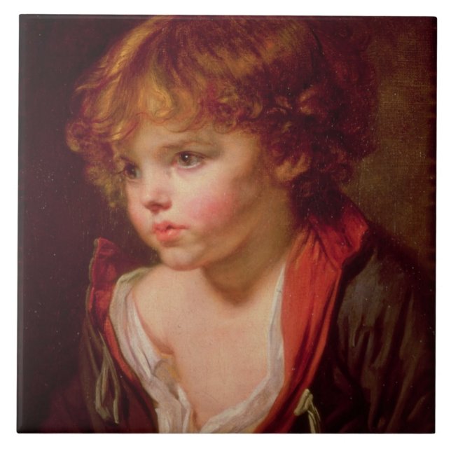 Ein blonder behaarter Junge mit einem offenen Fliese (Vorderseite)