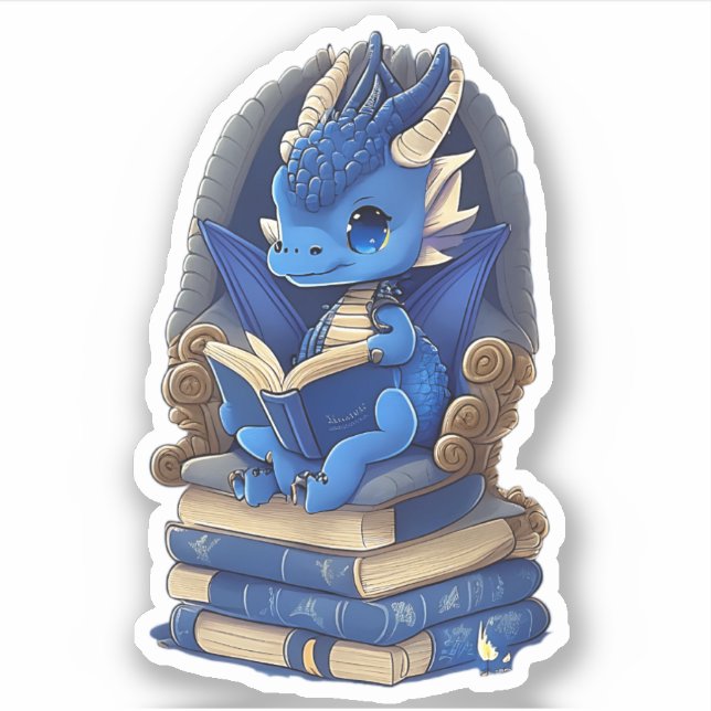 Ein Blue Dragon Reading Sticker (Vorderseite)