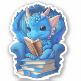 Ein Blue Dragon Reading Sticker