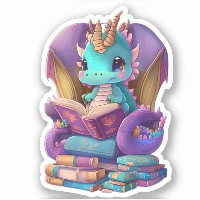 Ein Blue Dragon Reading Sticker (Vorderseite)