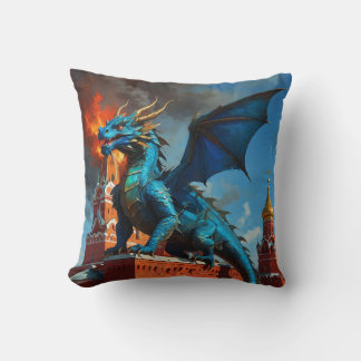 Ein Blue & Gold Dragon besucht Moskau Kissen