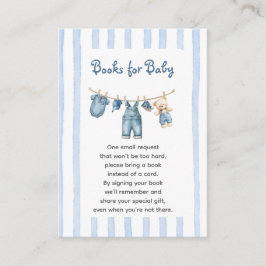 Ein Blue Jean Baby bringt eine Buchungskarte mit Begleitkarte