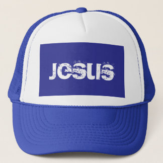 Ein Blue Jesus Trucker Hat Truckerkappe