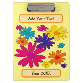 Ein Blumenbeet mit blühenden Blume Klemmbrett