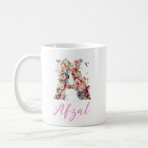 Ein Blumenbrief für digitale Kunst /Monogramm Kaffeetasse