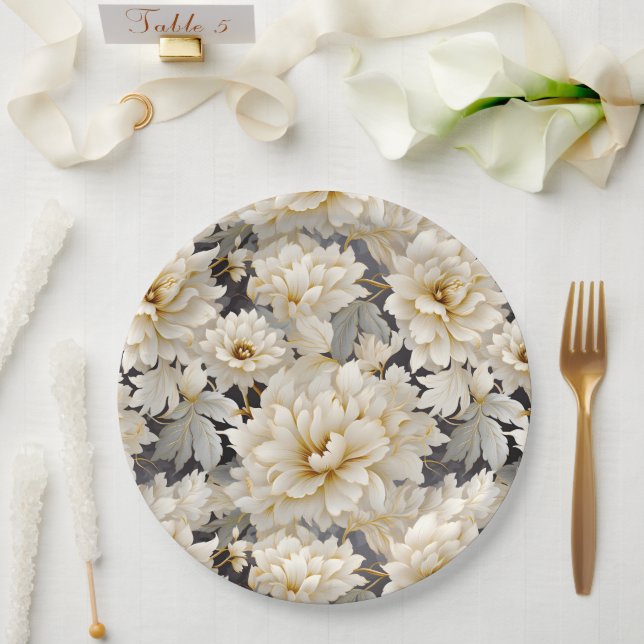 Ein Blumendesign 10 Pappteller (Hochzeit)