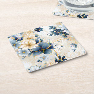 Ein Blumendesign 12 Rechteckiger Pappuntersetzer