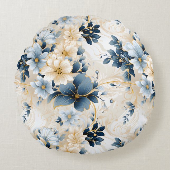 Ein Blumendesign 12 Rundes Kissen (Vorderseite)