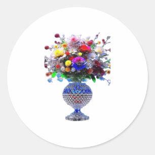 Ein Blumendesign zeichnet sich typischerweise durc Runder Aufkleber
