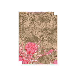 Ein blumengeschmücktes Design mit blühenden rosafa Einladung