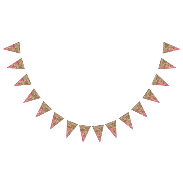 Ein blumengeschmücktes Design mit blühenden rosafa Wimpelkette (Alle)