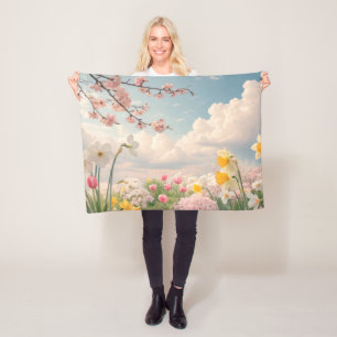 Ein Blumenhintergrund im Frühling Fleecedecke