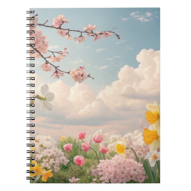 Ein Blumenhintergrund im Frühling Notizblock (Vorderseite)