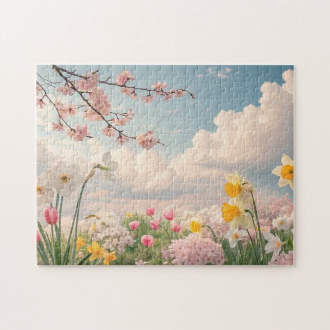 Ein Blumenhintergrund im Frühling Puzzle (Horizontal)