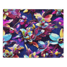 Ein Blumenpuzzle in lebhaften Farben.