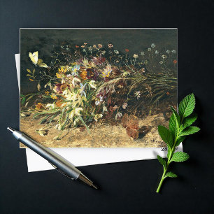Ein Blumenstrauß im Frühling mit Schneekanonen Postkarte