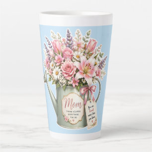 Ein Blumenstrauß in einer Gießkanne für Mama Milchtasse