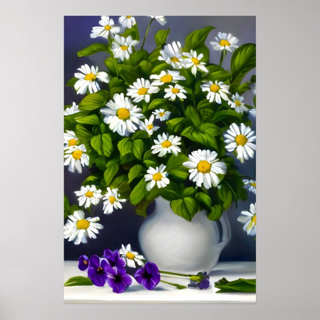 Ein Blumenstrauß in einer Vase Poster (Vorne)