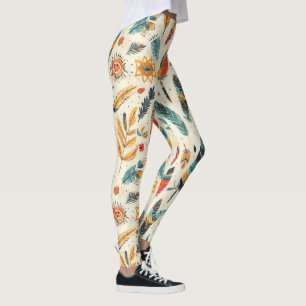Ein böhmisch inspiriertes, helles Muster Leggings