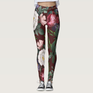 Ein boho Luxus-Muster für Musikfestival Party rot Leggings