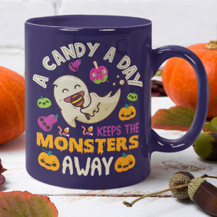 Ein Bonbon am Tag Behalte die Monster zu Halloween Kaffeetasse