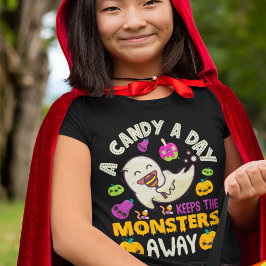 Ein Bonbon am Tag Behalte die Monster zu Halloween T-Shirt