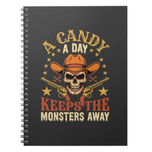 Ein Bonbon am Tag hält die Monster fern Halloween Notizblock