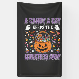 Ein Bonbon pro Tag Halloween T-Shirt Design Banner