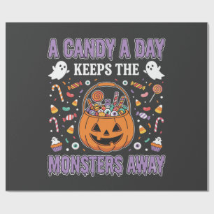 Ein Bonbon pro Tag Halloween T-Shirt Design Geschenkpapier
