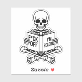 Ein Booktrovert Skelett Aufkleber