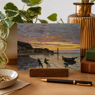 Ein Boot an Land ziehen, Honfleur Postkarte