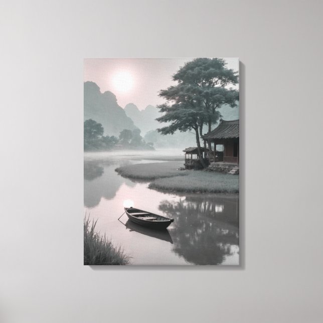 ein Boot auf dem Wasser Leinwanddruck (Vorderseite)
