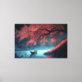 Ein Boot auf einem Gewässer Leinwanddruck