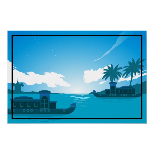 Ein Boot im Meer-18530 Poster (Vorderseite)