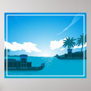 Ein Boot im Meer-18530 Poster