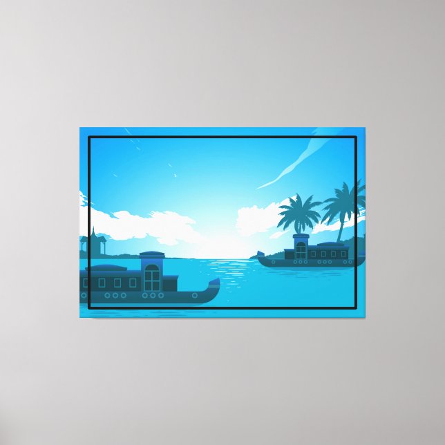 Ein Boot im Meer Leinwanddruck (Vorderseite)