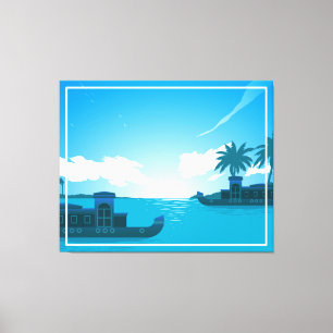 Ein Boot im Meer Leinwanddruck