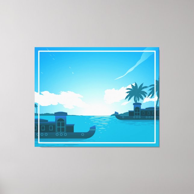 Ein Boot im Meer Leinwanddruck (Vorderseite)