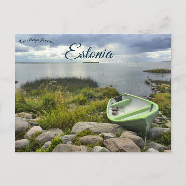 Ein Boot in Rohuneeme Estland Postkarte (Vorderseite)