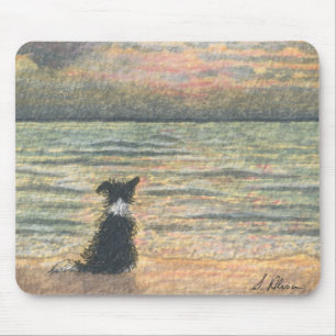 Ein Border-Colliehund sagt hallo zum Morgen Mousepad