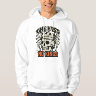 Ein Boss Keine Könige Schädel mit Krone Rebellisch Hoodie