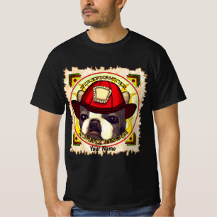 Ein Boston Terrier Feuerwehrmann T-Shirt