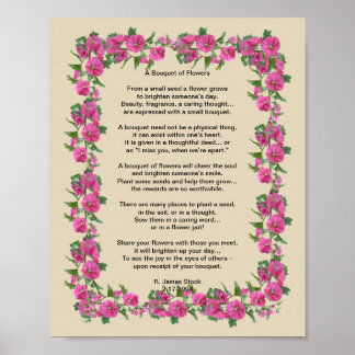 "Ein Bouquet der Blume" Gedicht auf einem 8x10 Pos Poster