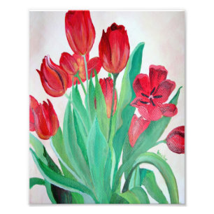 Ein Bouquet mit roten Tulips Fotodruck