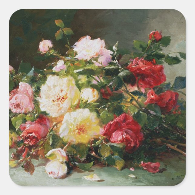 Ein Bouquet von Rose Quadratischer Aufkleber (Vorderseite)