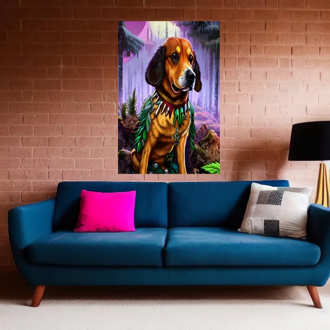 Ein brauner Hund im Wald | AI Art Poster (Von Creator hochgeladen)