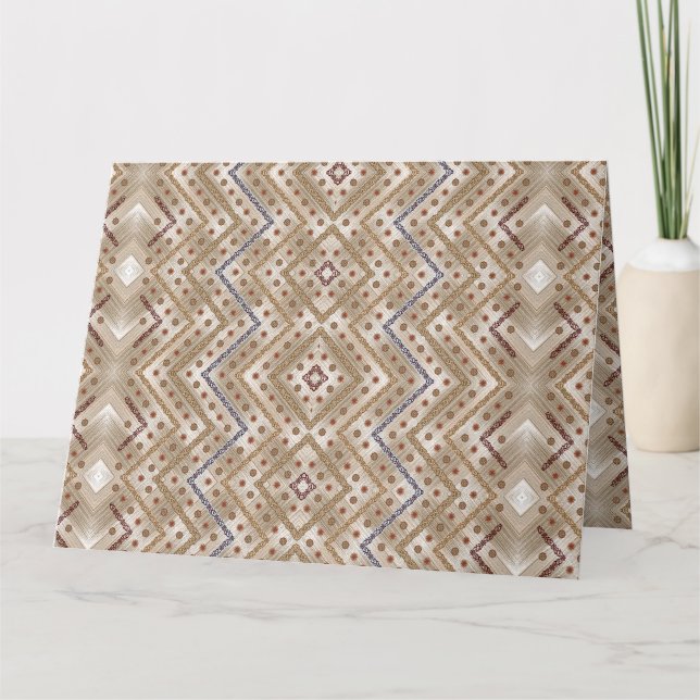 Ein brauner Teppich mit symmetrischem Design Karte (Vorderseite)