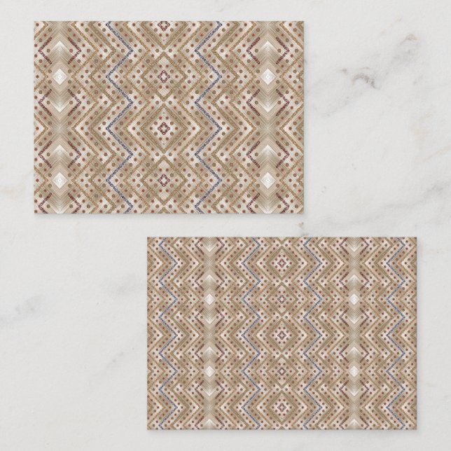 Ein brauner Teppich mit symmetrischem Design Terminkarte (Vorne/Hinten)